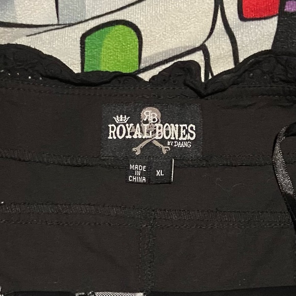 🕷 Tripp/Royal Bones Black & White Corset~Lace Up Sides~Like New~XL🕷 - Picture 3 of 3